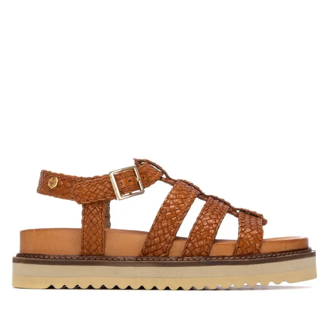 Carmela 16303004 sandale cuir camel tressée