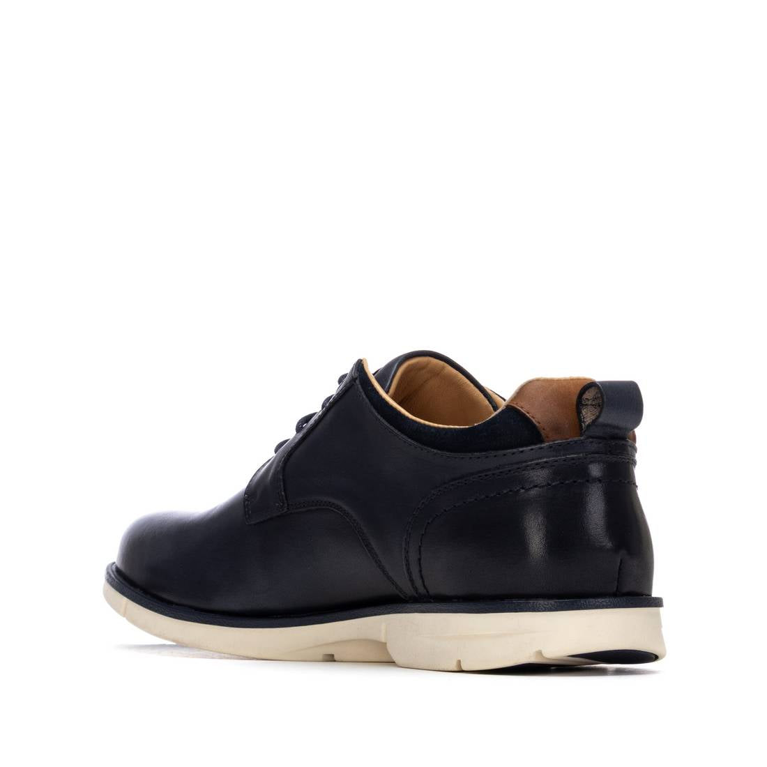 Carmela 16390902 derby homme cuir bleu marine plat