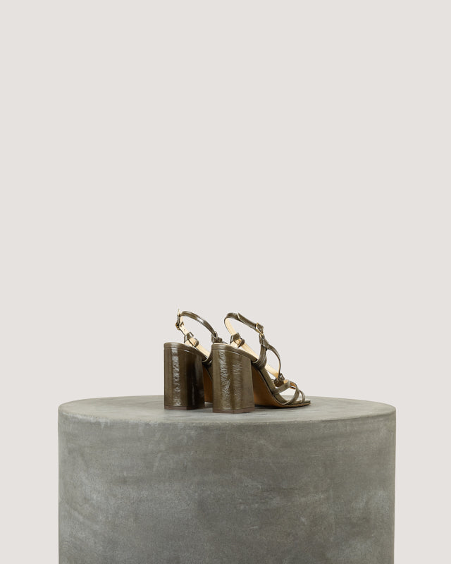 Tila March Noeud sandale cuir thé talon 8 cm