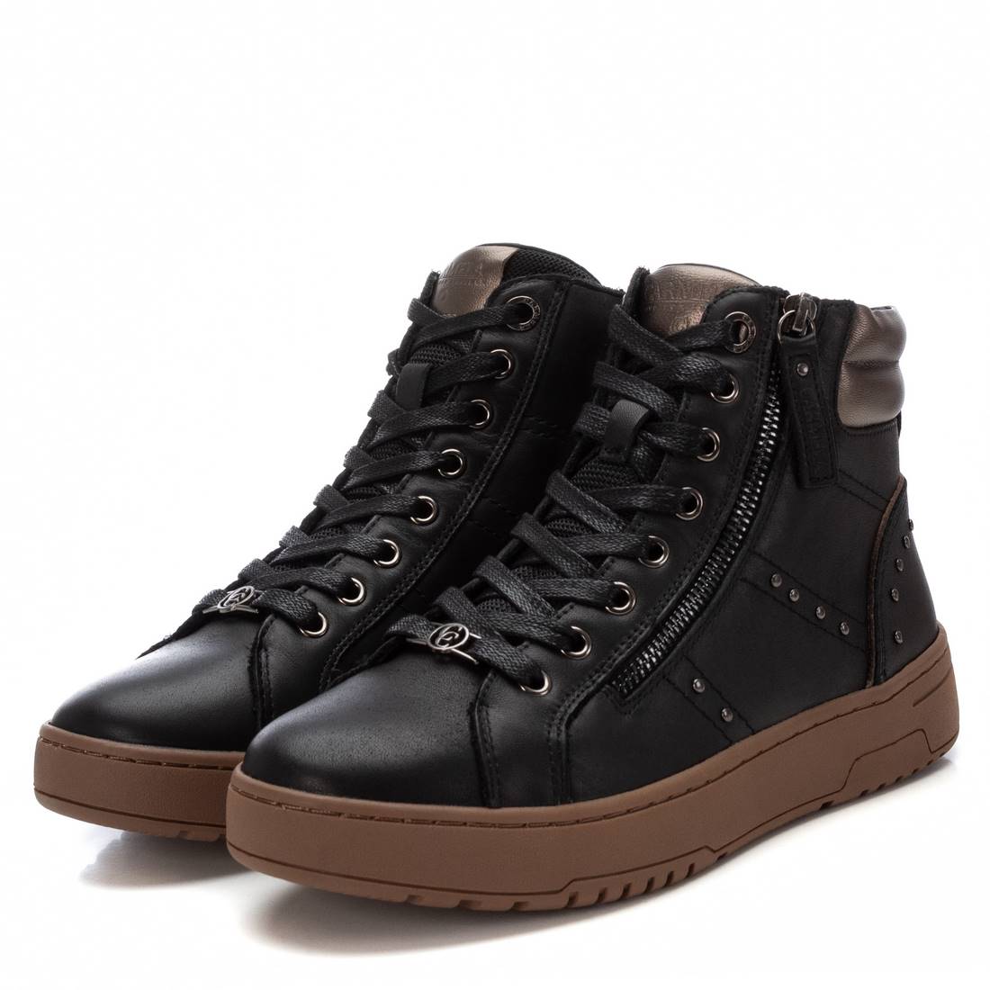 Carmela 16180501 bottine cuir noir plate lacets