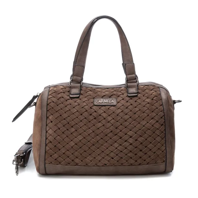 Carmela 18600102 sac bowling marron serraje tressé