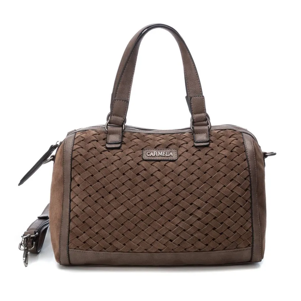 Carmela 18600102 sac bowling marron serraje tressé