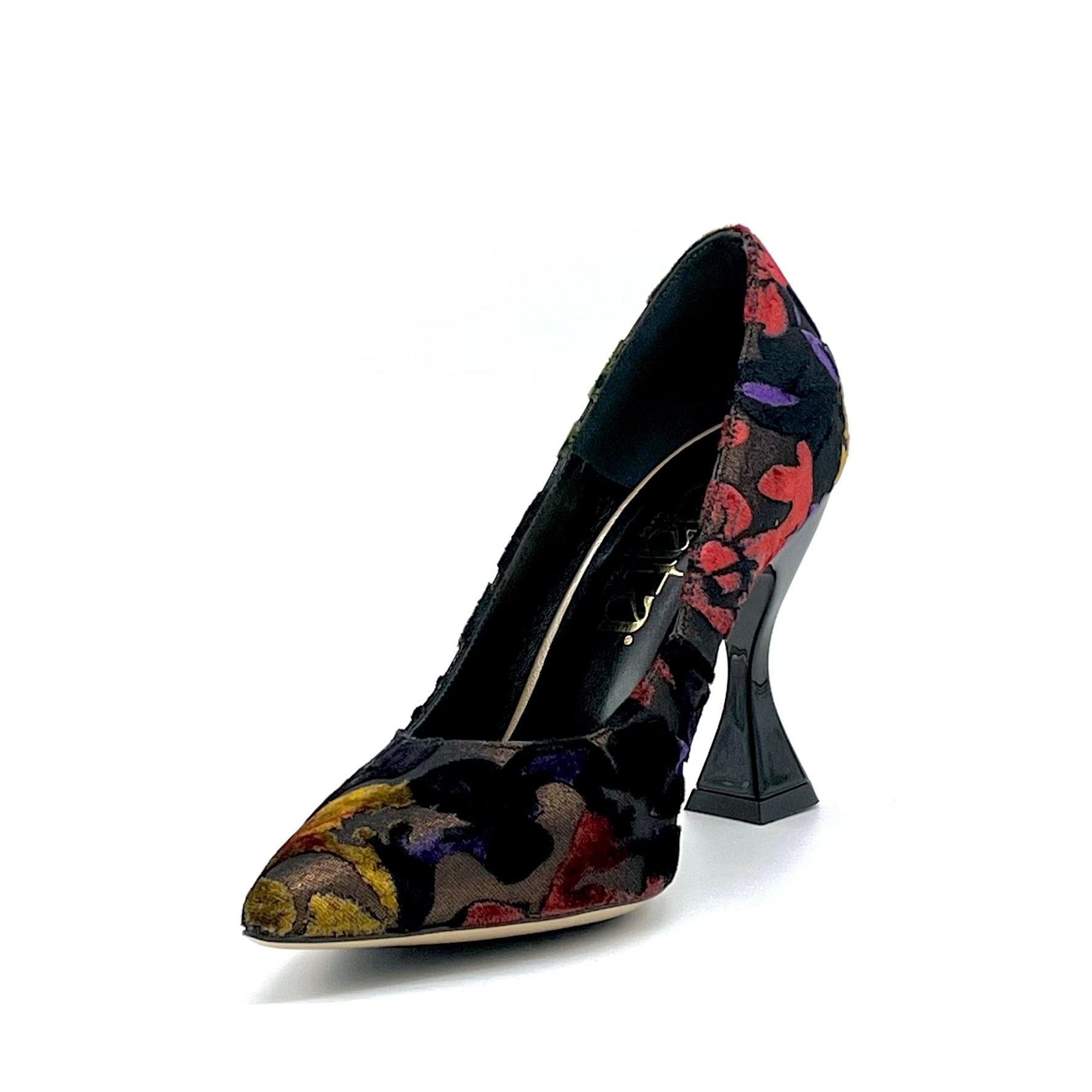 ELATA 53514 escarpins velours fleurs talon 9,5 cm
