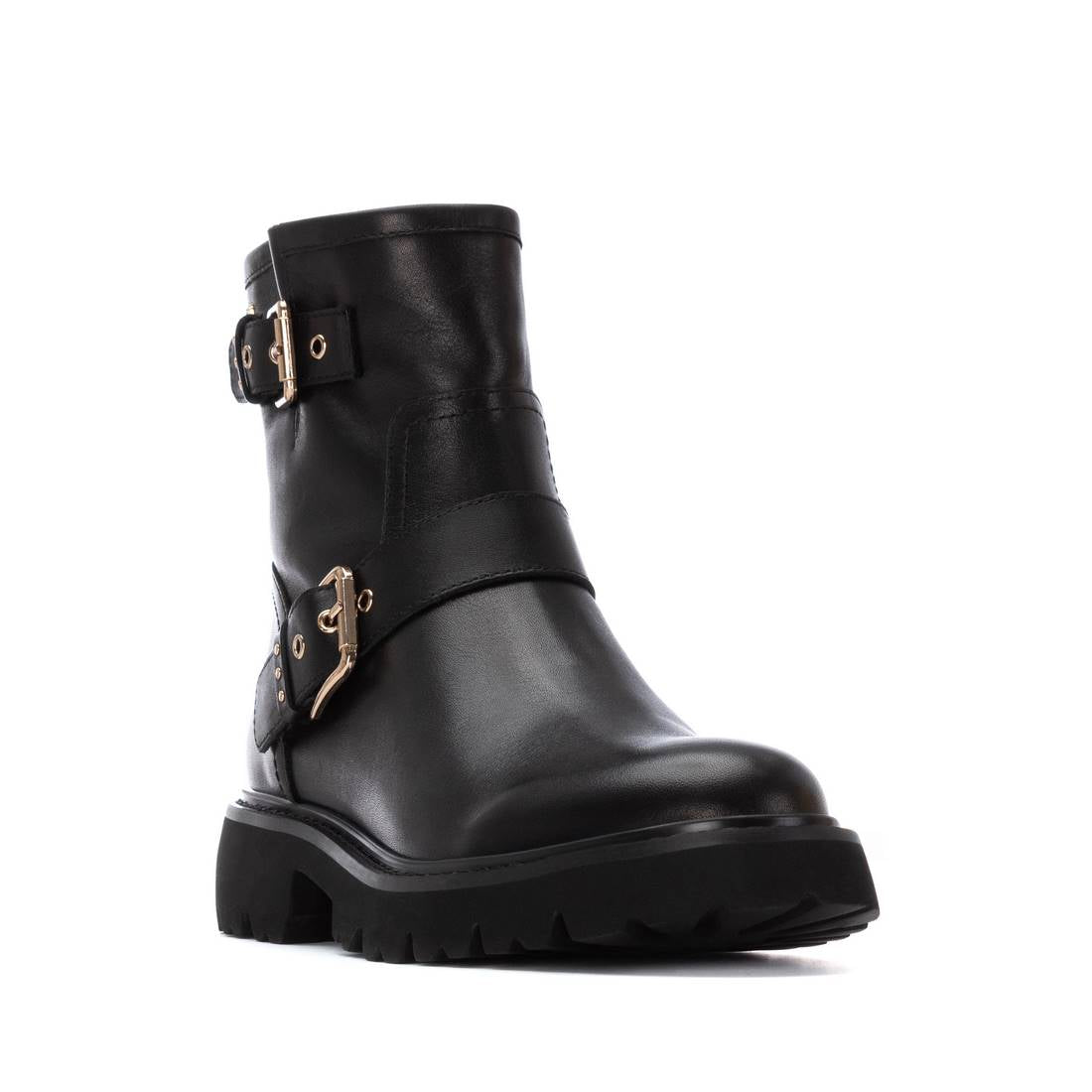 Carmela 16259101 bottine noir cuir zip talon moyen