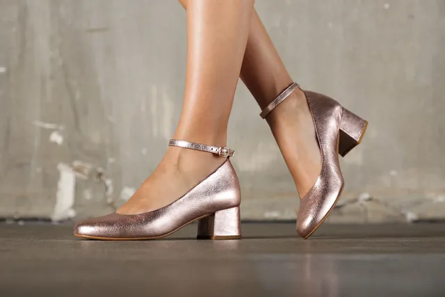 Coralie Masson Lucia babies cuir rose gold talon 5 cm