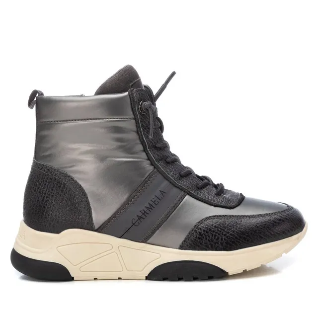 Carmela 16105702 basket montante cuir gris zip