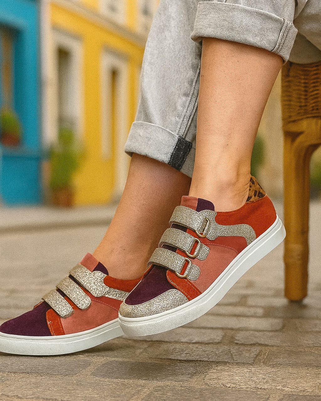 Dessine Moi Un Soulier basket Oscar scratch velours multicolore
