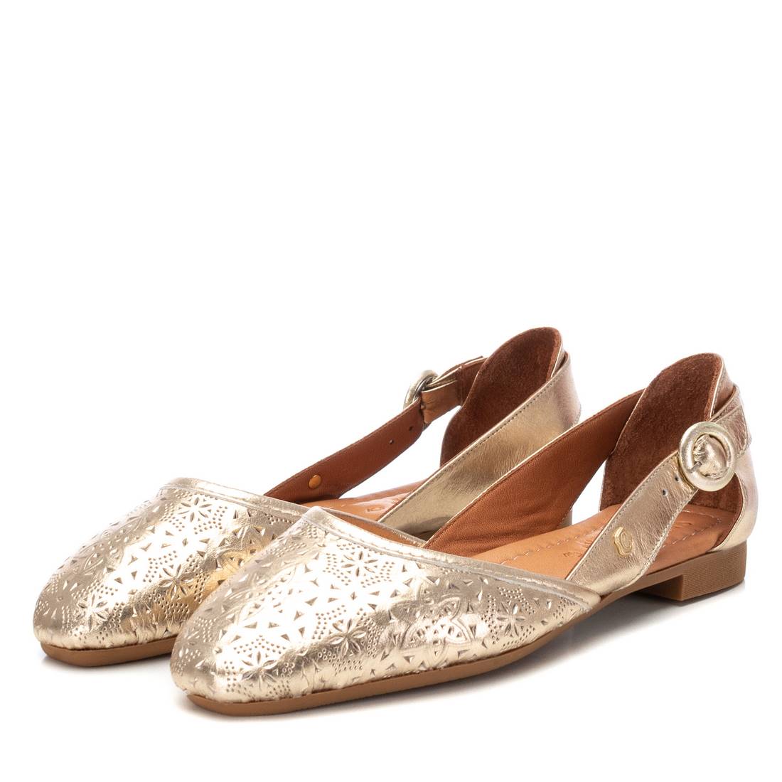 Carmela 16158408 ballerine cuir dorée boucle