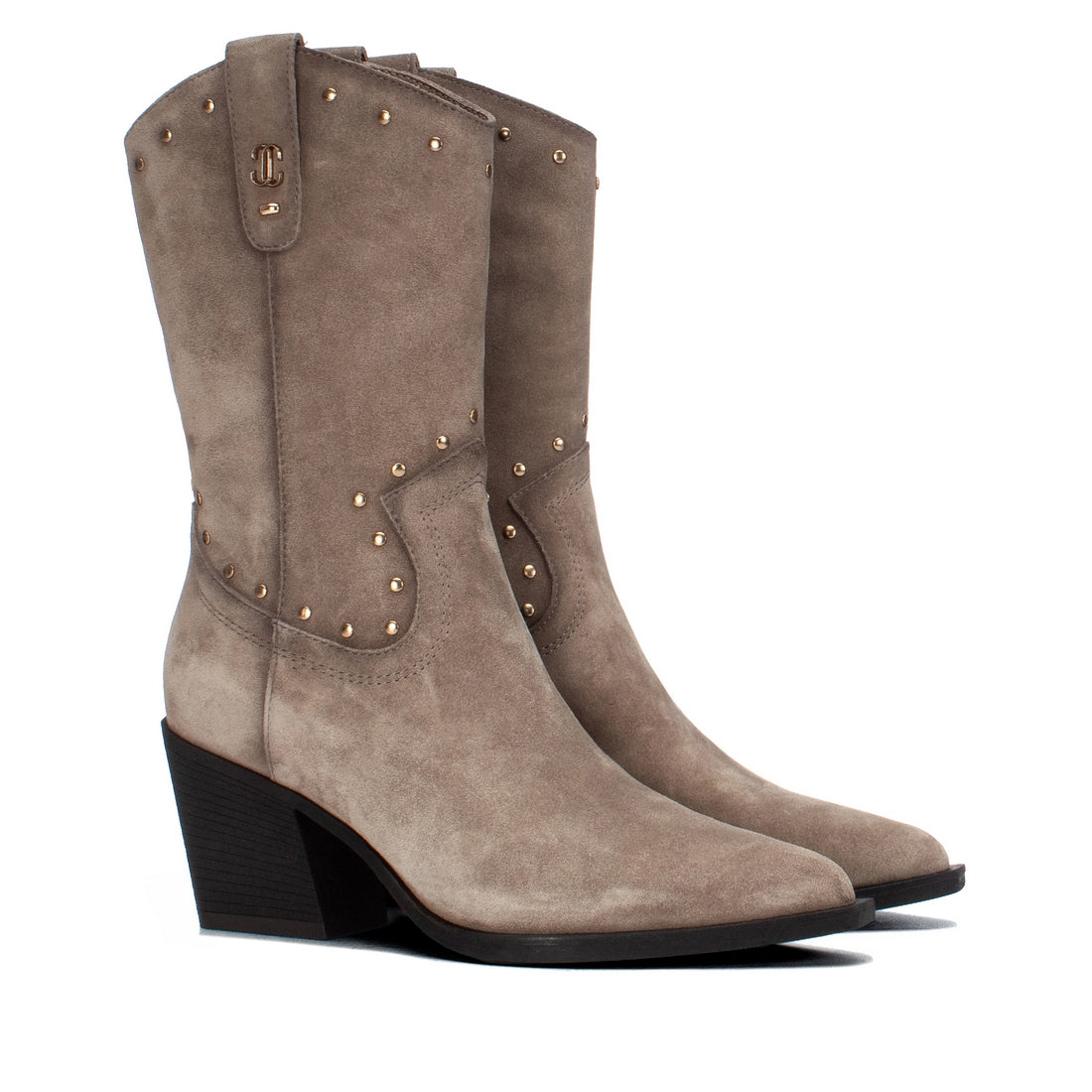 Carmela 16425502 bottes femme taupe cuir talon moyen