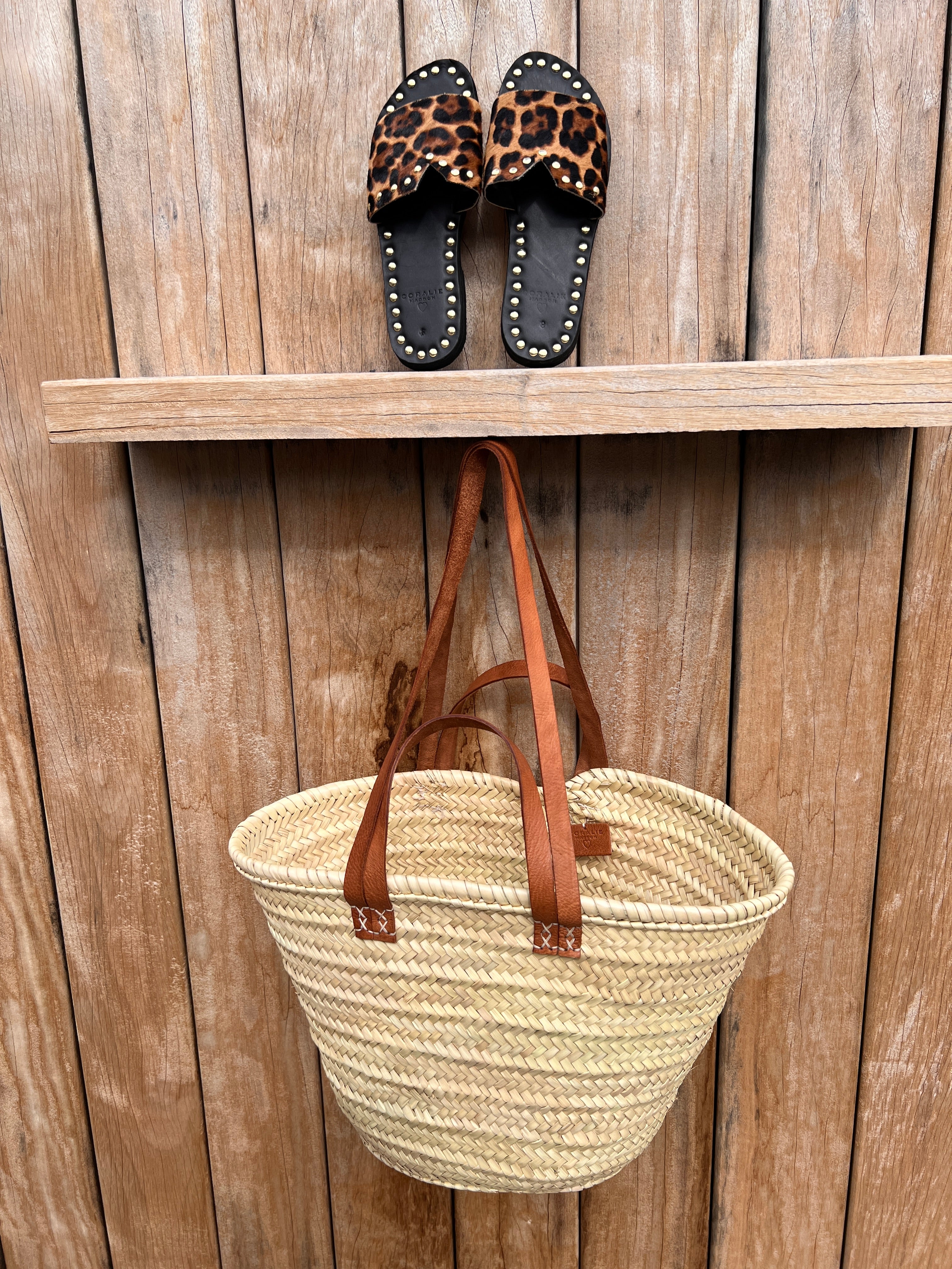 Coralie Masson Makila sandales cuir léopard talon 2 cm
