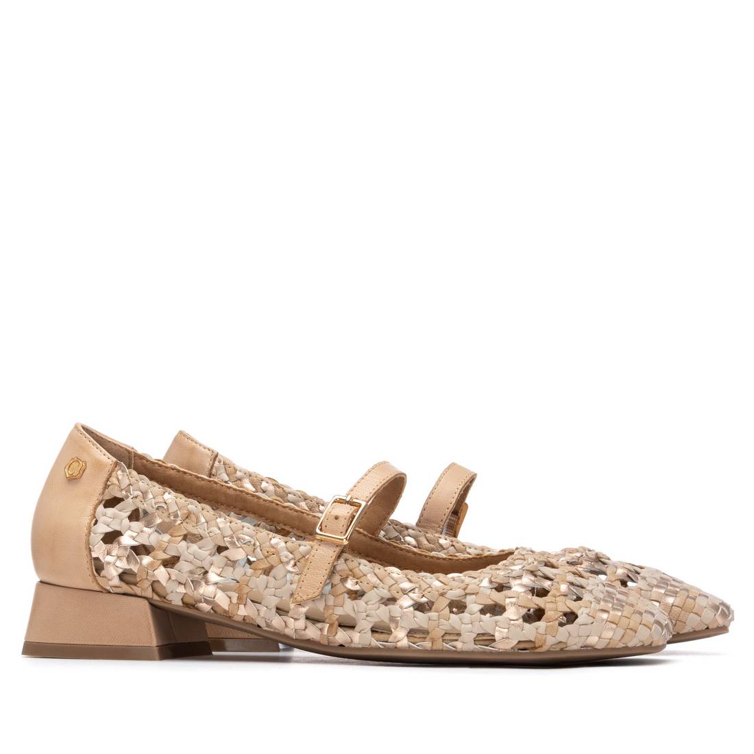 Carmela 16312801 ballerines cuir beige tressé