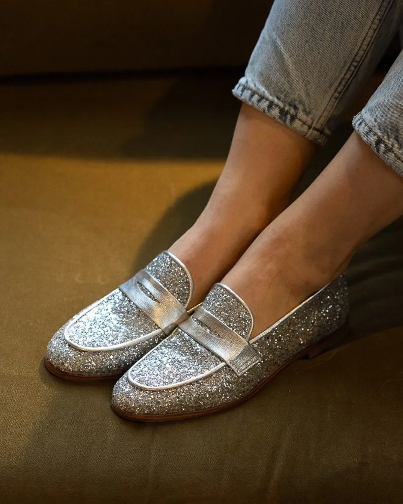 Dessine Moi Un Soulier Romy mocassin glitter argent