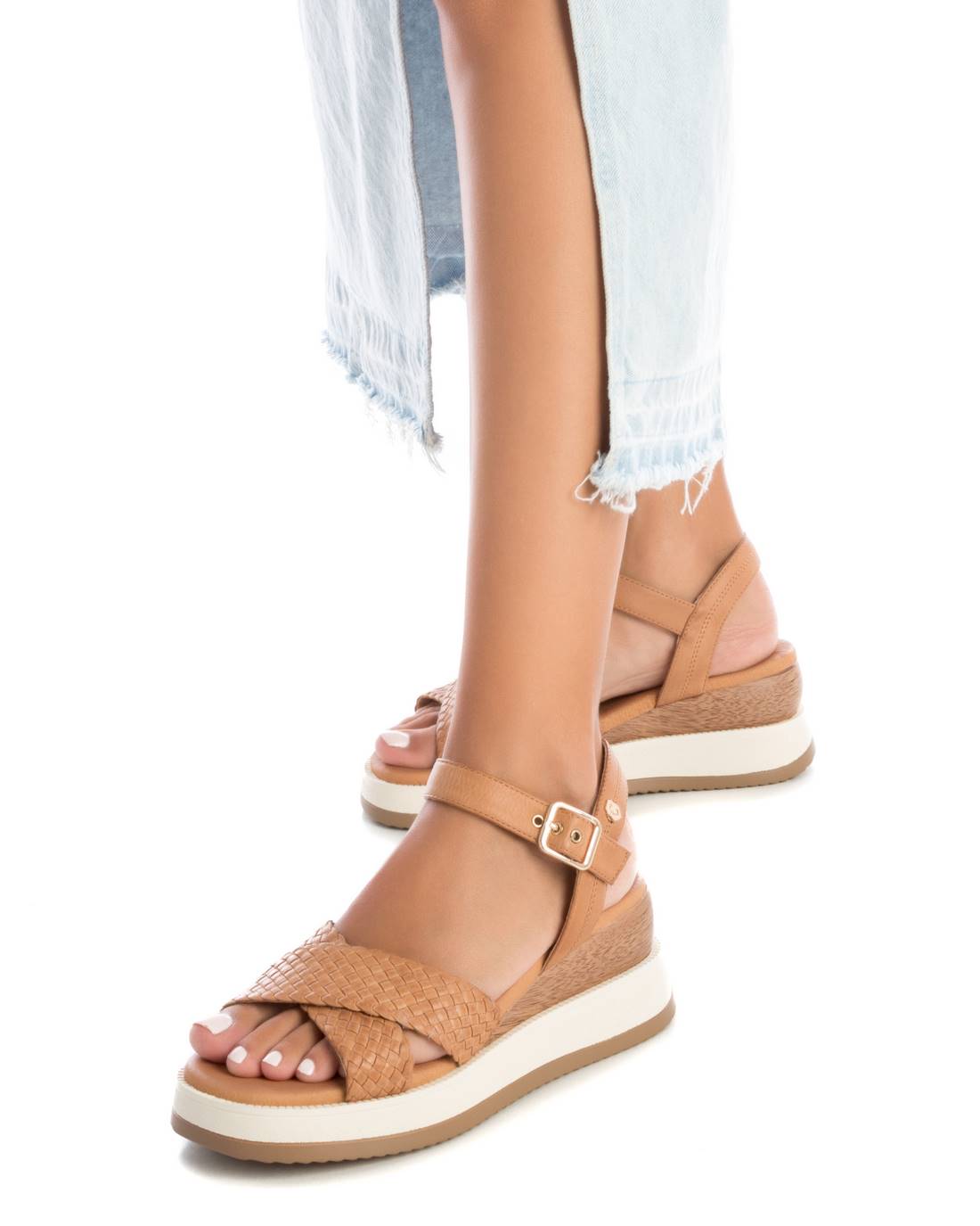 Carmela 16139102 sandale femme cuir marron compensée