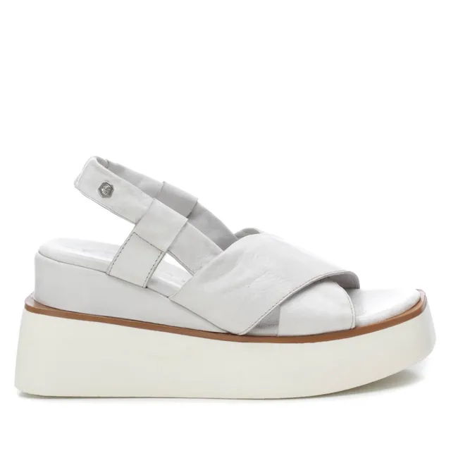 Carmela 16078706 sandale compensée femme blanc cuir 8 cm