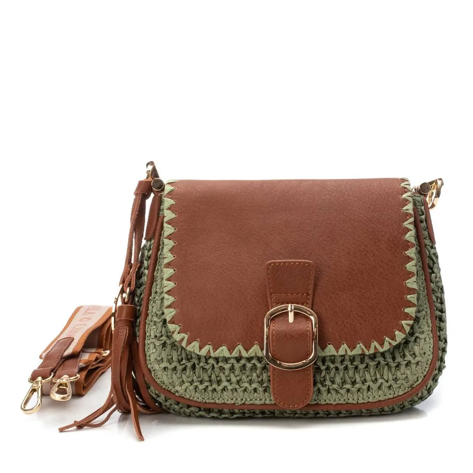 Carmela 18613902 sac bandoulière raphia kaki