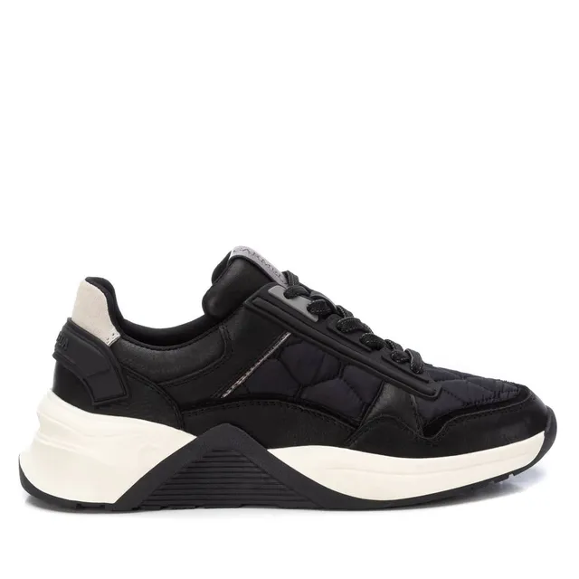 Carmela 16011502 basket femme cuir noir textile