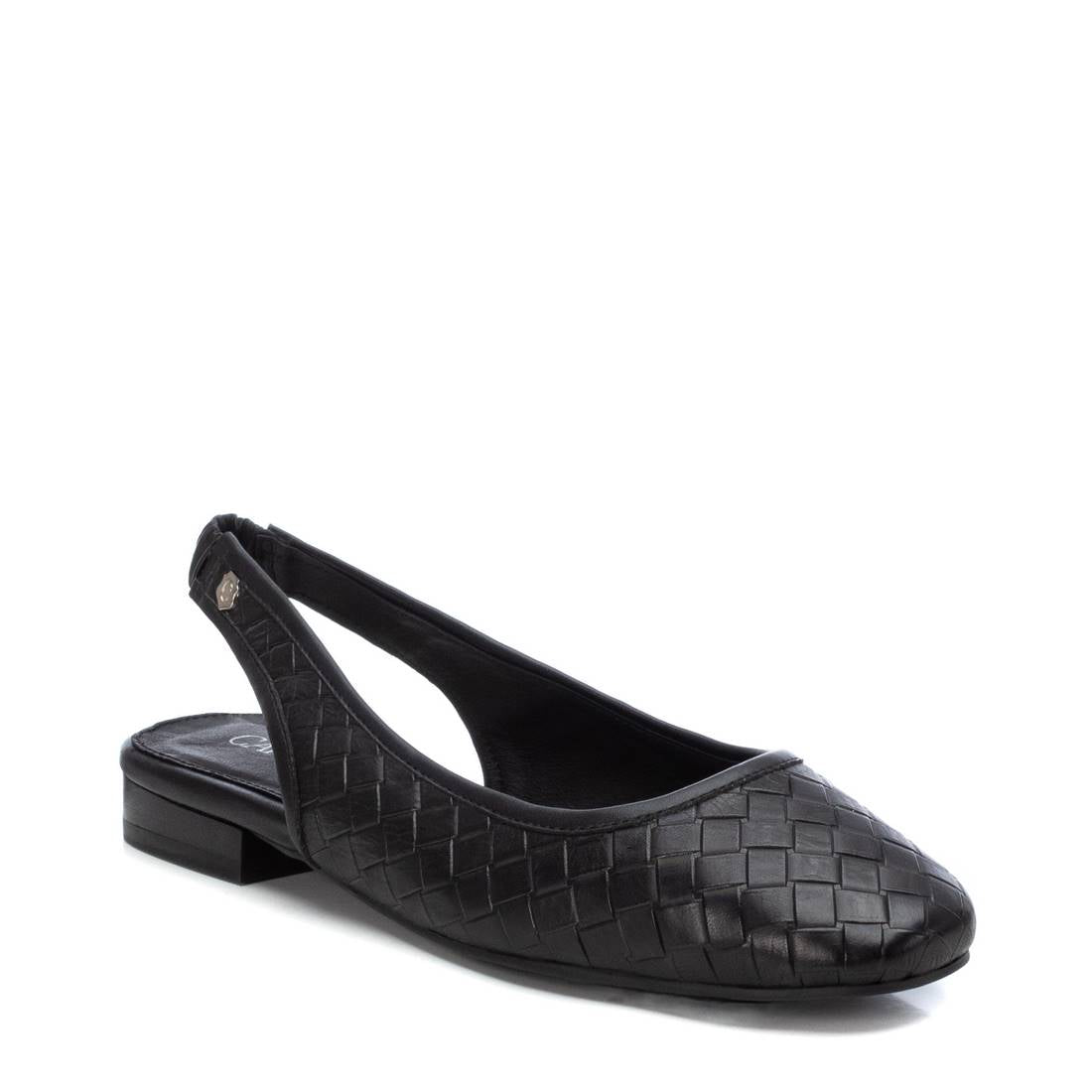 Carmela 16062403 ballerines cuir noir élastique motif