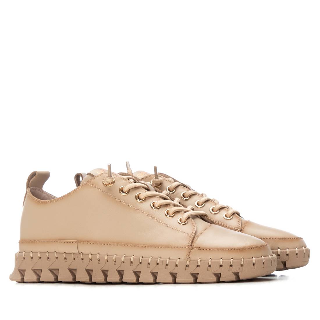Carmela 16253103 sneakers femme cuir beige lacets