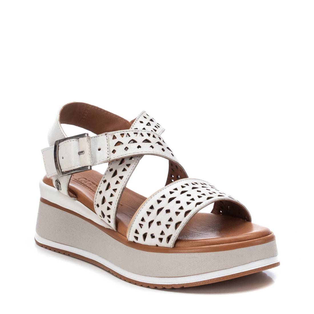 Carmela 16066202 sandales compensées blanc cuir véritable