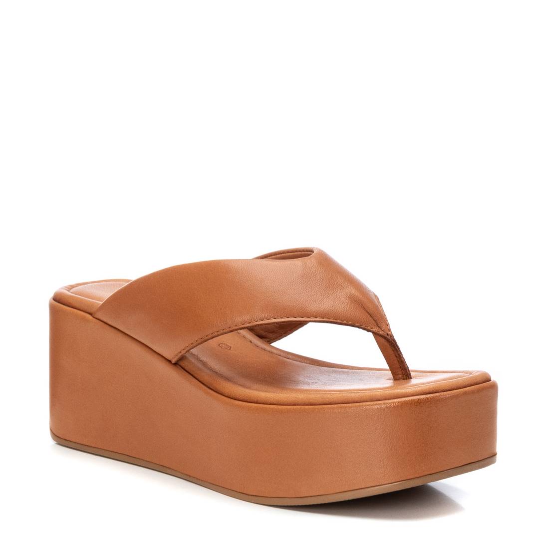 Carmela 16081001 sandales cuir marron compensées 7 cm