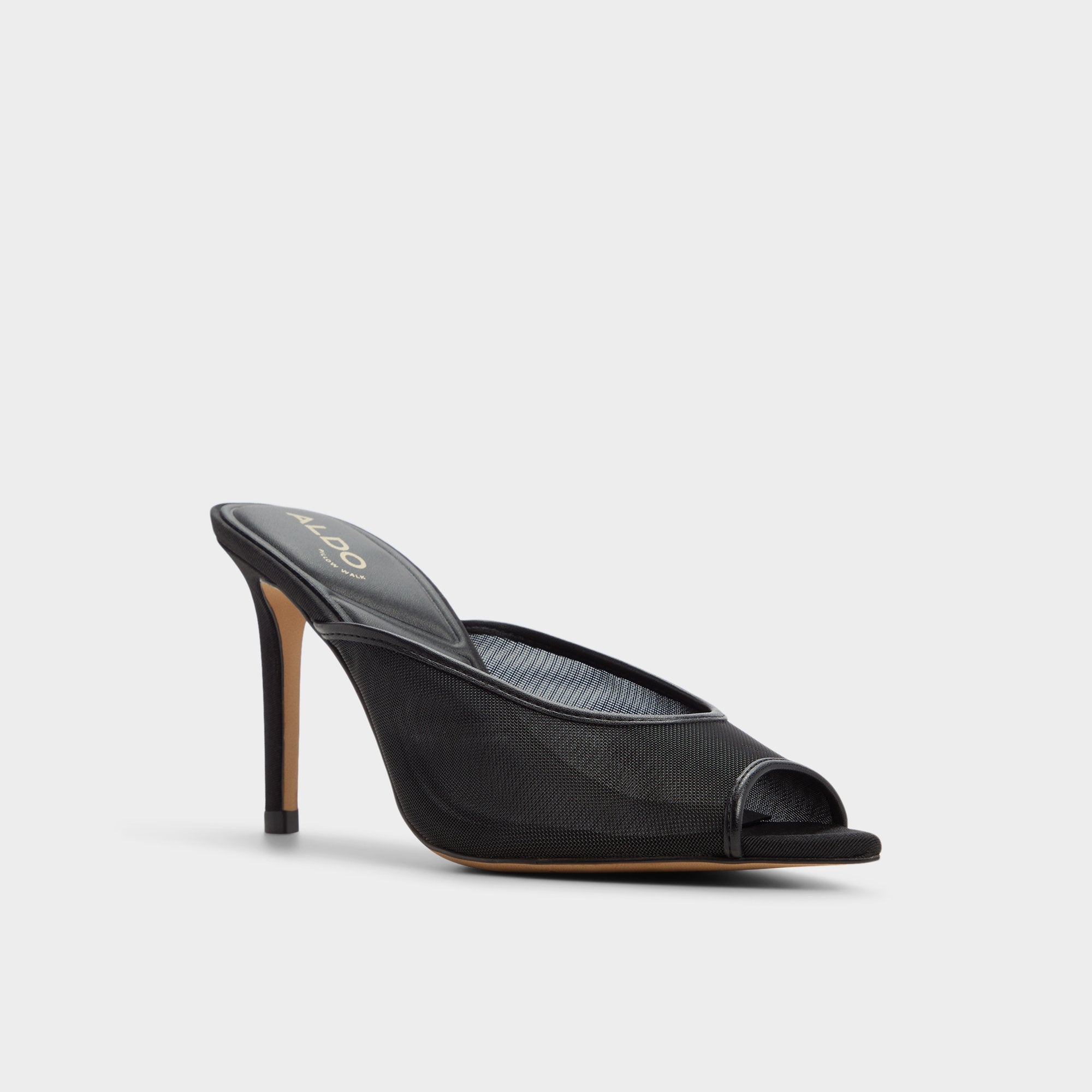 ALDO Elennah mules à talon noir mesh
