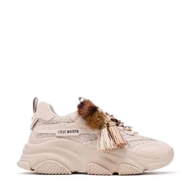 Steve Madden Possession-PPE baskets daim ivoire compensées
