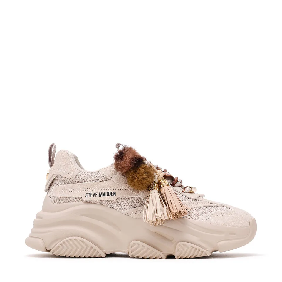 Steve Madden Possession-PPE baskets daim ivoire compensées