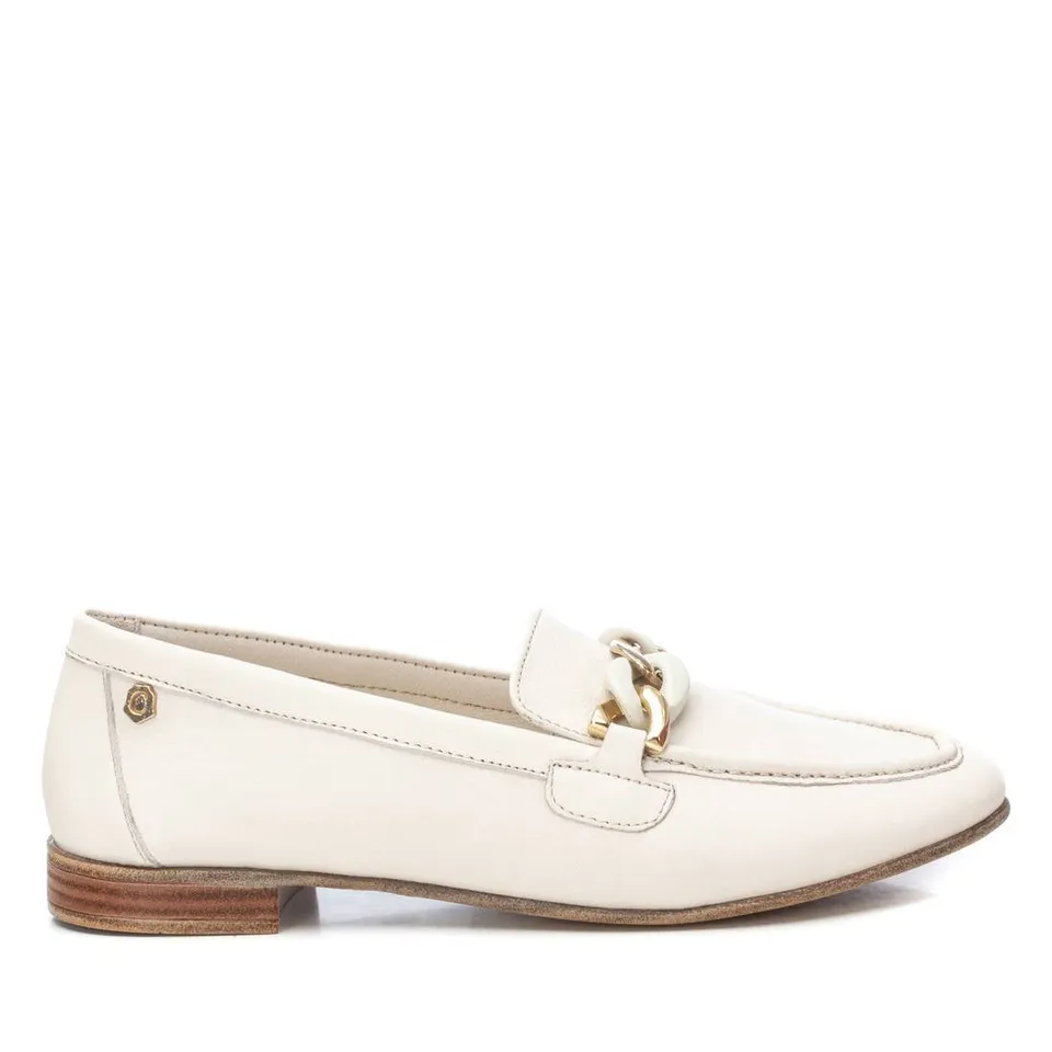 Carmela 16156103 mocassin cuir blanc plat