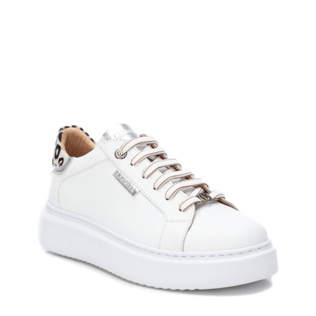 Carmela 160613 16061302 basket argent cuir léopard