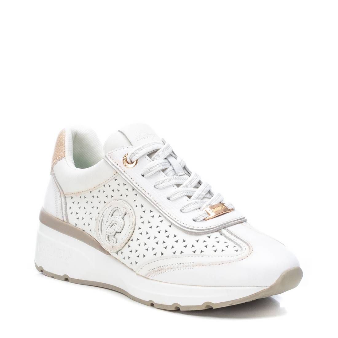 Carmela 16142103 baskets cuir blanc ajoure point 35-41