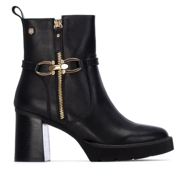 Carmela 16268501 bottines femme cuir noir chaîne