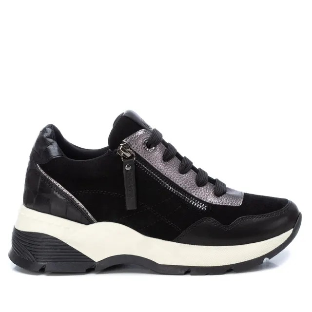 Carmela 16019501 sneaker cuir noir plateforme