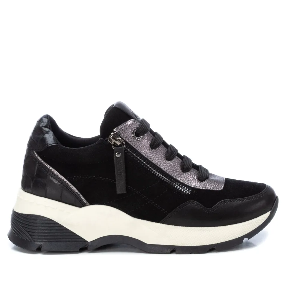 Carmela 16019501 sneaker cuir noir plateforme