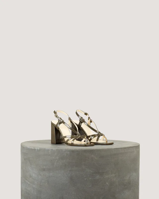 Tila March Noeud sandale cuir thé talon 8 cm