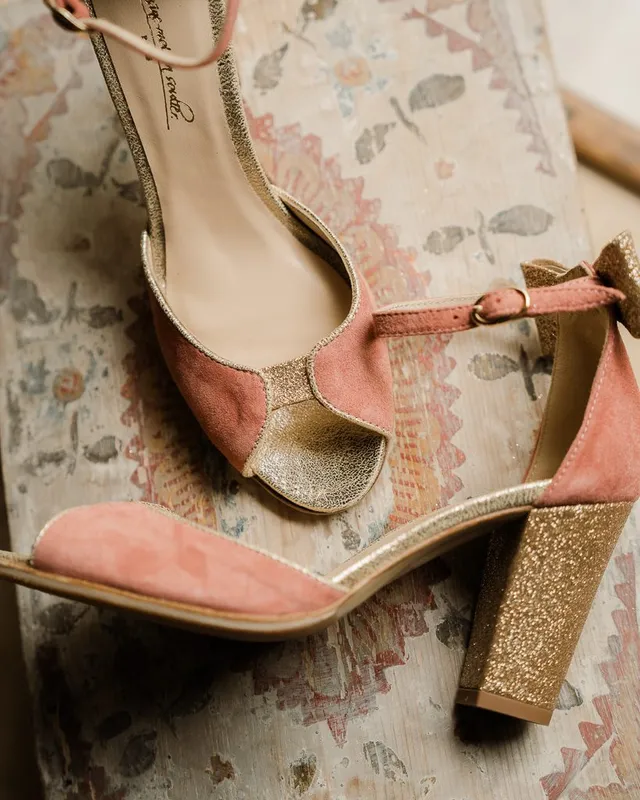 Dessine Moi Un Soulier Charlotte high sandale velours rose thé cuir