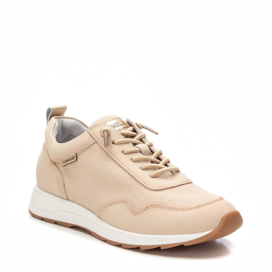 Carmela 16215202 baskets femme beige cuir lacets