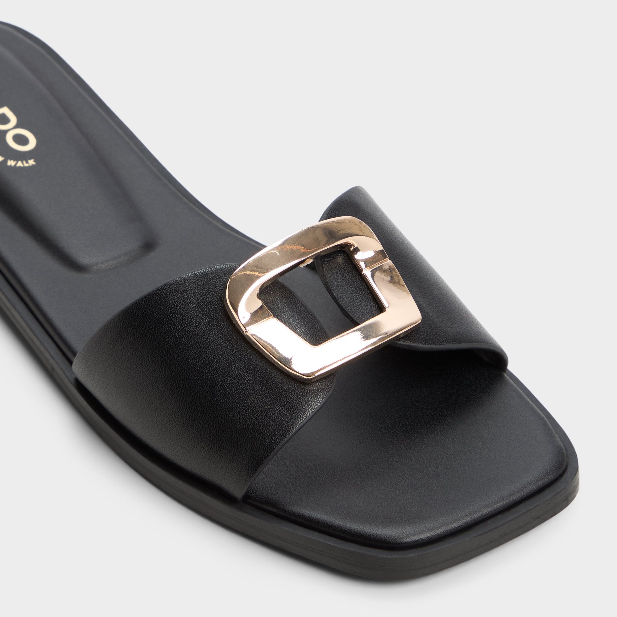ALDO Tidella sandales plates noires cuir femme