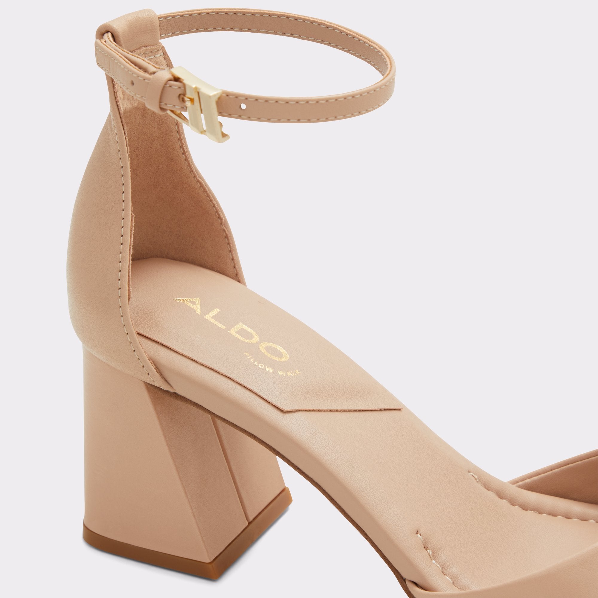 ALDO Safdie escarpins bloc nude bride cheville