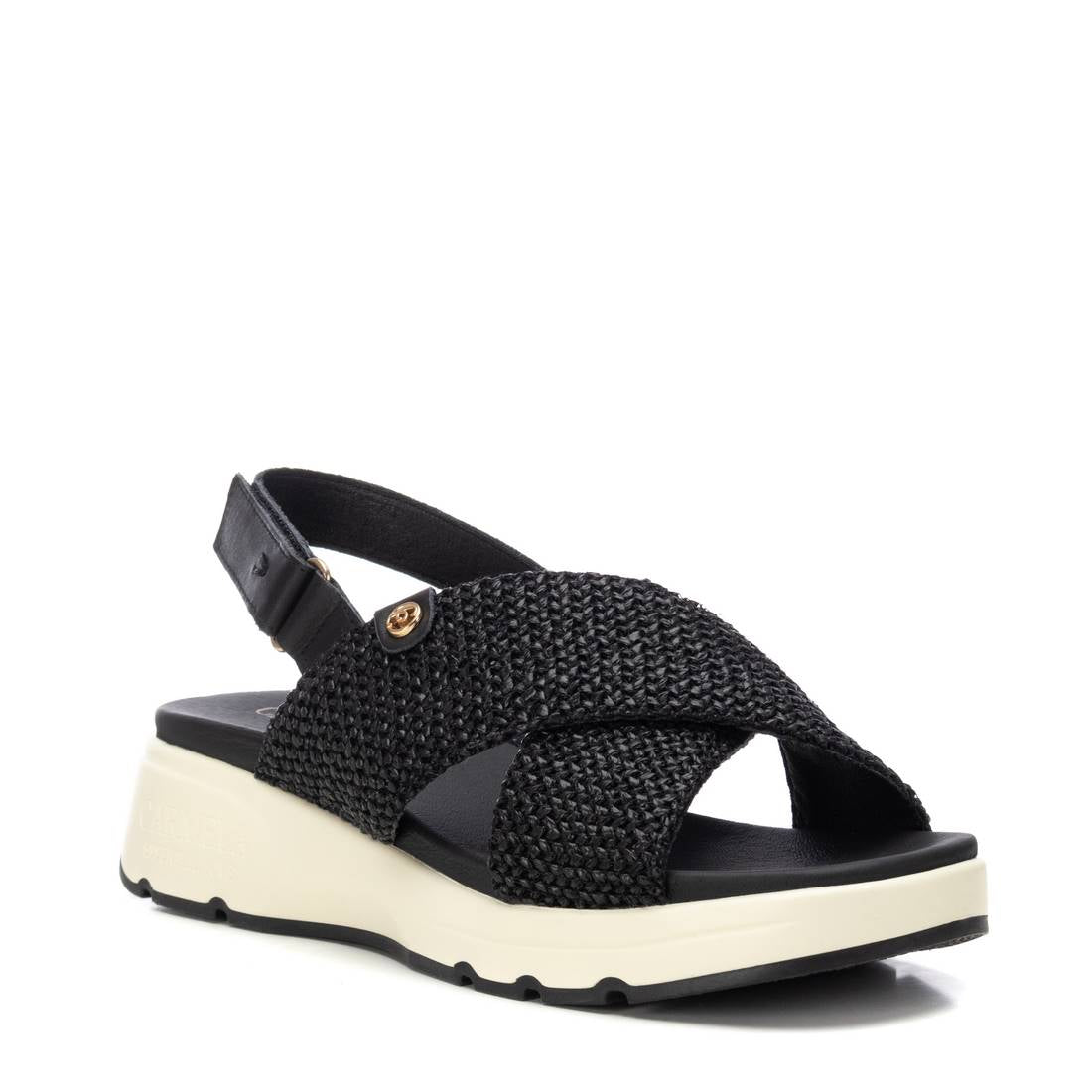 Carmela 16236301 sandale compensée noire raphia