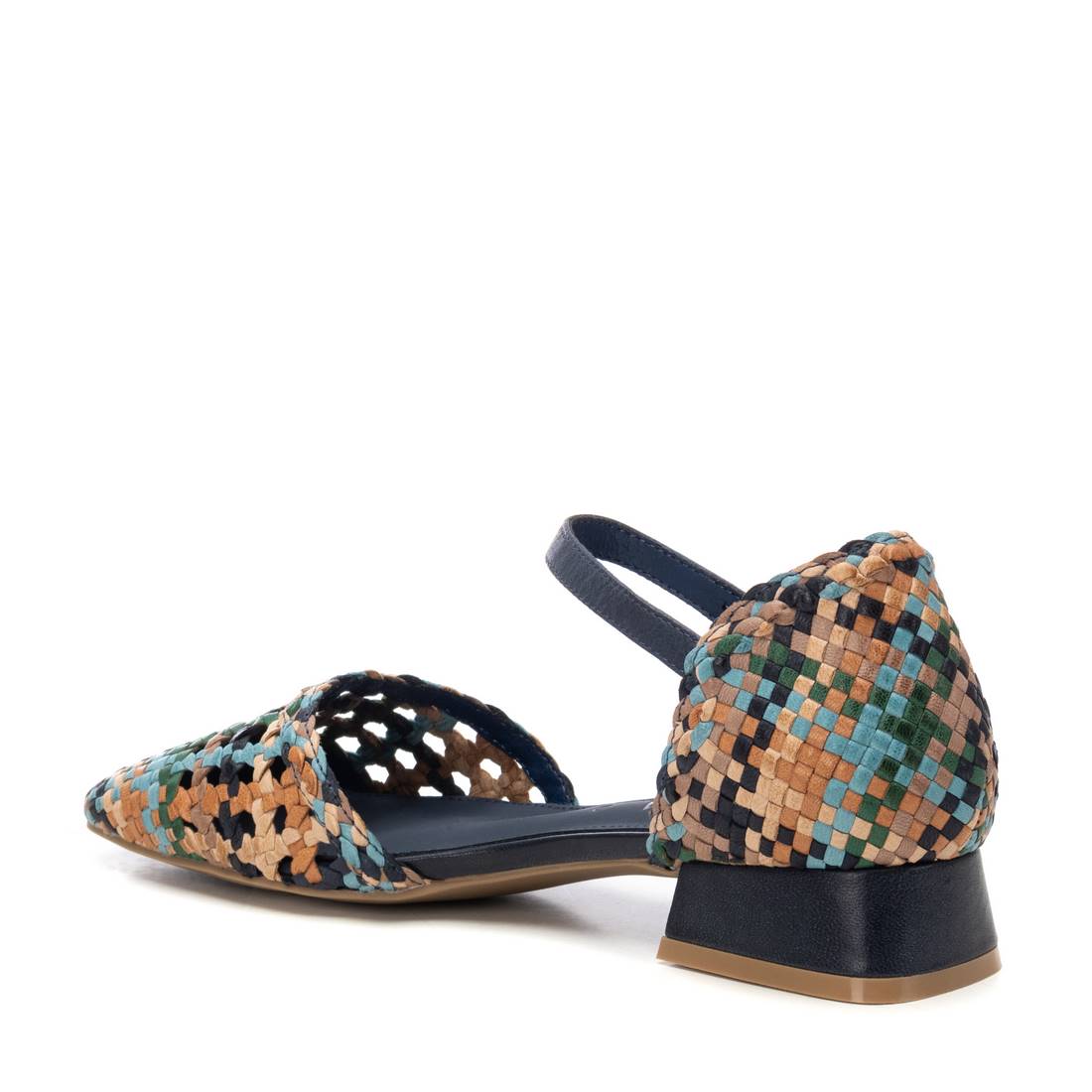 Carmela 16218703 ballerine femme bleue cuir tressée