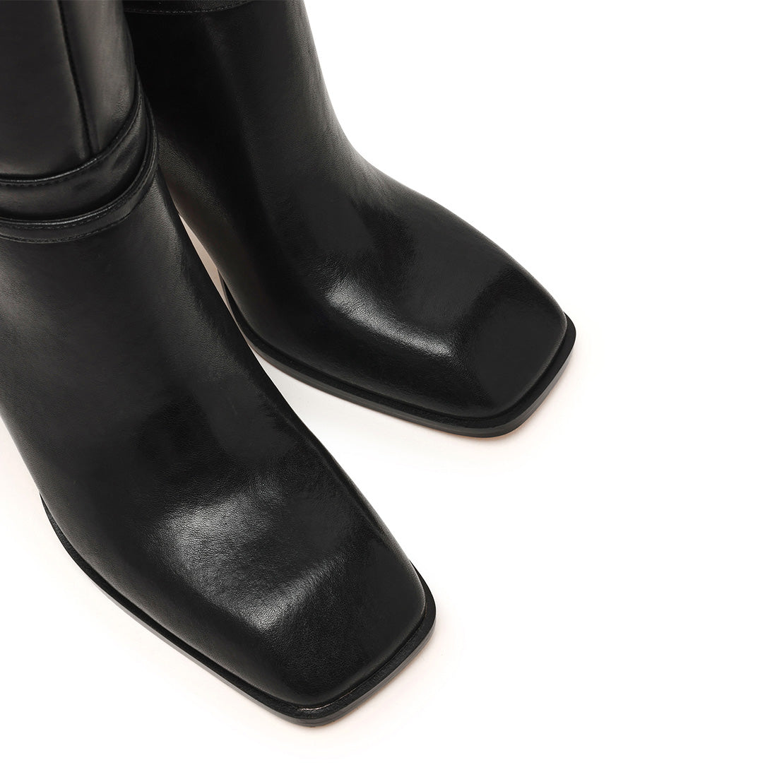 Steve Madden Shield botte cuir noire talon 8,5 cm