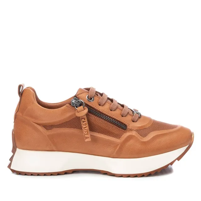 Carmela 16067003 basket femme marron cuir plat