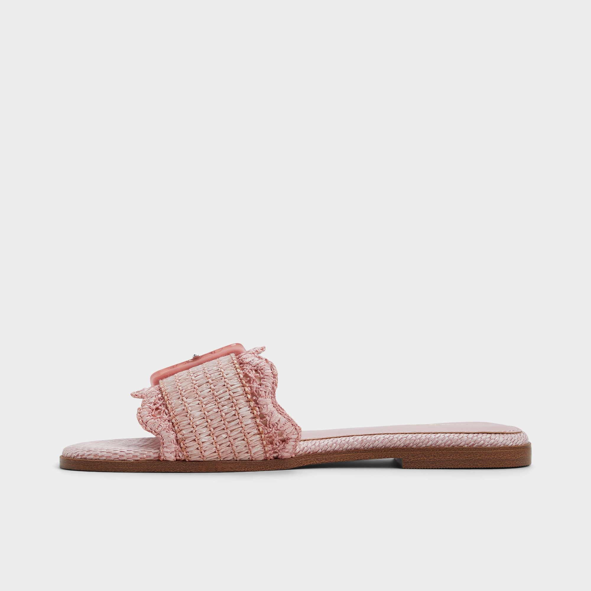 ALDO Wavysally mules rose raphia boucle