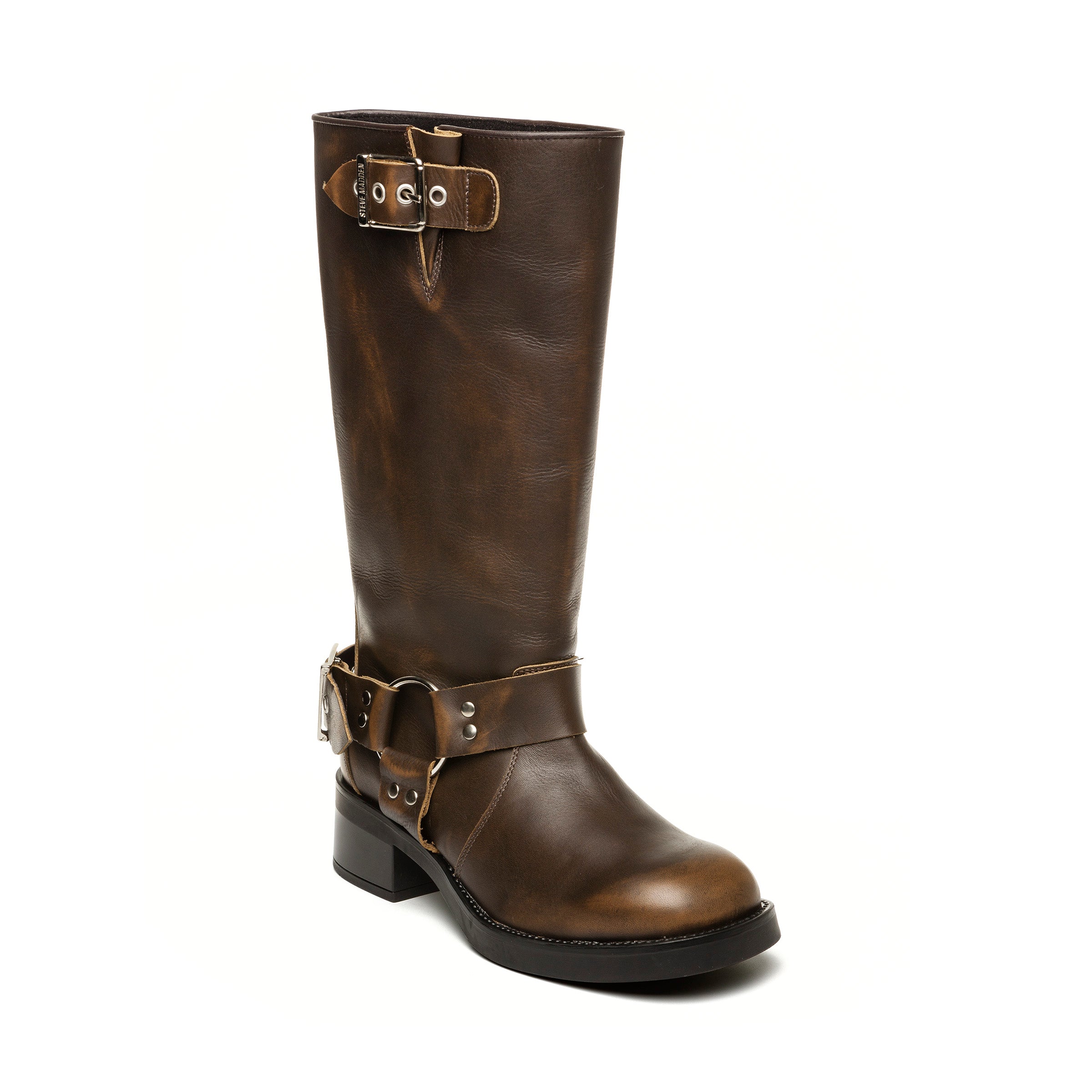 Steve Madden Beau bottes marron cuir motardes