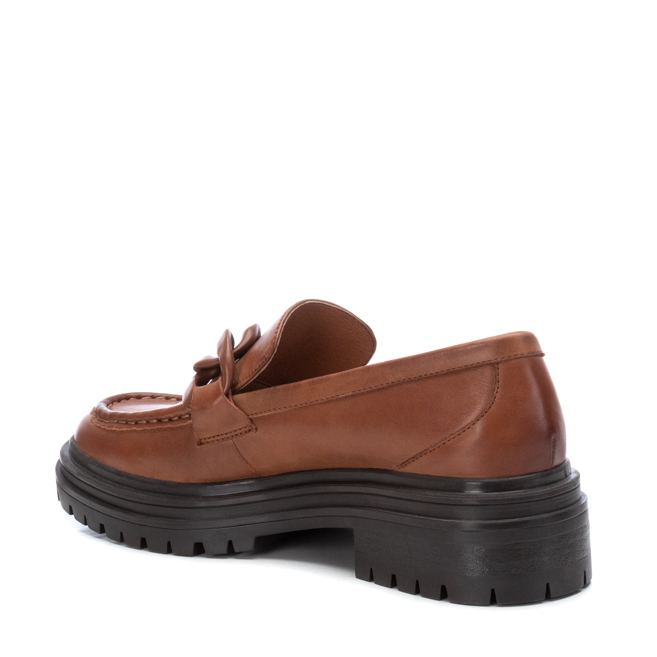 Carmela 16025704 mocassin cuir marron chaîne