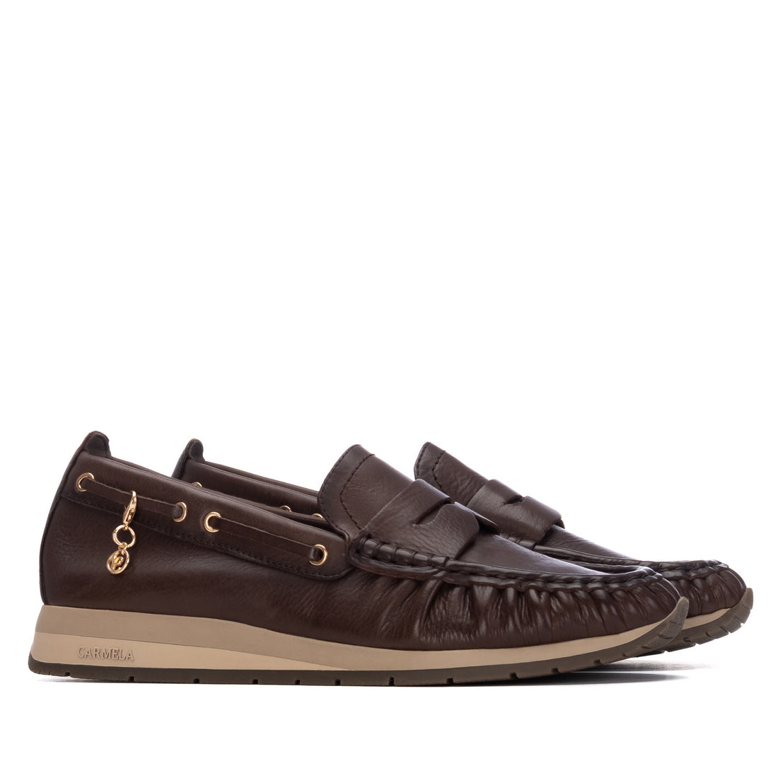 Carmela 16423502 mocassin cuir marron plat