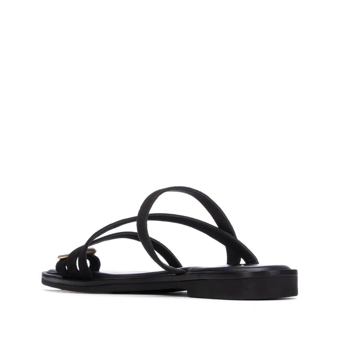 Carmela 16329101 sandale plate noire cuir