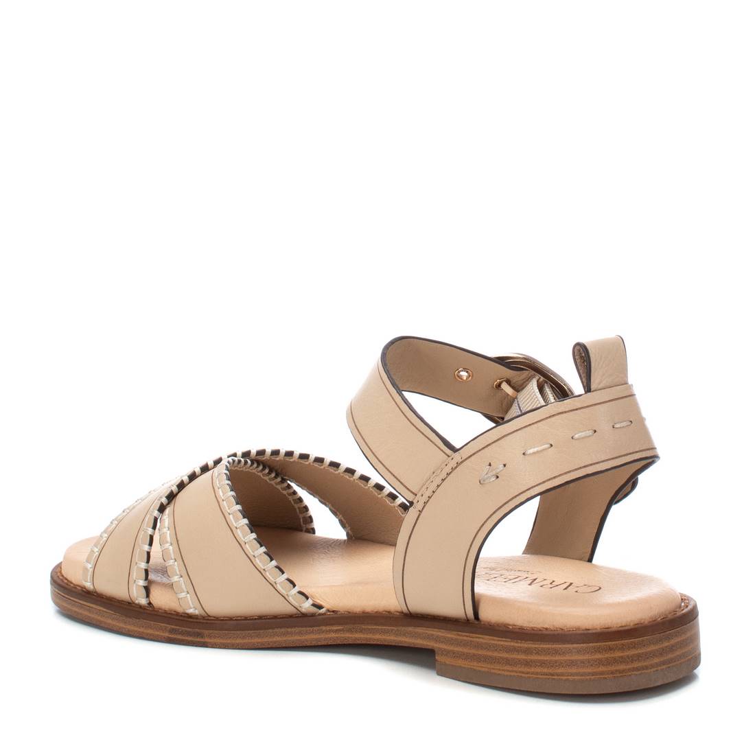 Carmela 16220403 sandale beige cuir plat