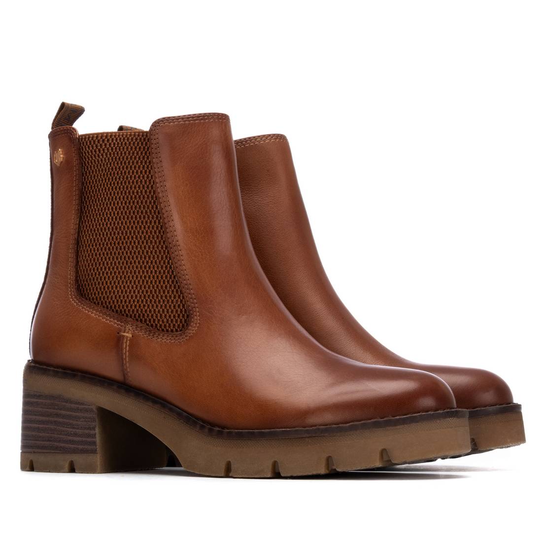 Carmela 16257301 bottines cuir camel talon chelsea