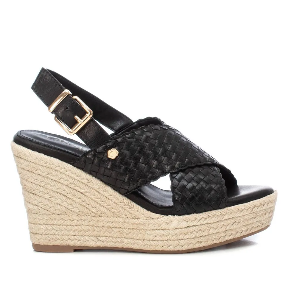 Carmela 16162503 sandale cuir noir compense 10 cm